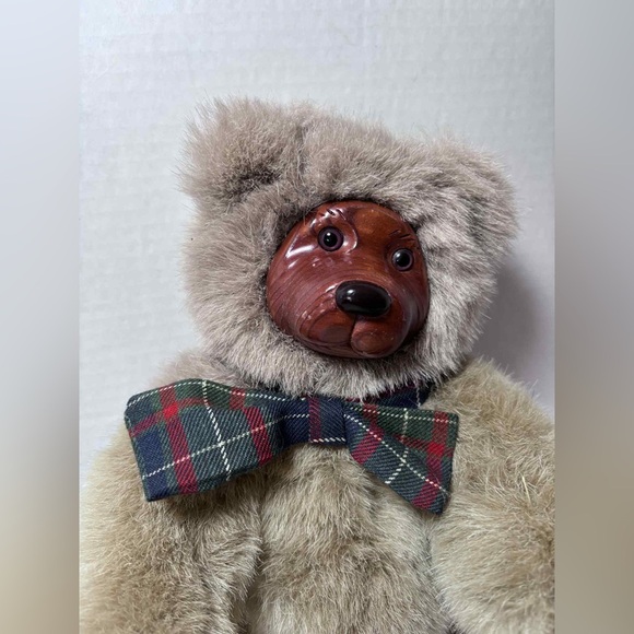 Vnt 1989 Robert Raikes Cookie Bear 12.5" Hand Carved Wooden Face Applause - Picture 2 of 6